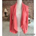 Pomelo Coral Knit Hi Low Moto Jacket XS Orange Photo 3