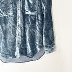 Anthropologie  Pilcro‎ Shirt Buttondown The Hadley Crushed Velvet Relaxed Blue XS Photo 4
