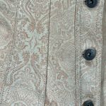 C.Concept Tan Leather Paisley print Studded Jacket Sz 4 Photo 2