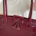 Liz Claiborne Maroon Alligator Shoulder Bag Photo 5