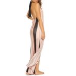 PilyQ Pink Black Striped Glitter Maxi Halter Dress MEDIUM /LARGE Beach Faith NEW Photo 4