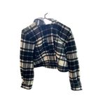 ZARA Women's M Plaid Crop Jacket Black & White with Hood Photo 5