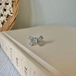 Boutique Silver Rhinestone Bow Glam Ring Girlhoodcore Coquette Femme Platinum Sparkly Jewelry Photo 7