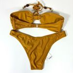 Zimmermann Wylie Halter Two Piece Bikini Swimsuit Mustard AU 2 US 8 NWT Photo 2