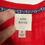 Knox Rose  red mini dress‎ with embroidery details v-neck size medium Photo 2