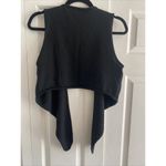 Marc Cain Women's Black Wool Blend Sleeveless Vest Size N4 Tie Front XL Laggen‎ Photo 5