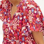 Anthropologie  Robin Tiered Mini Dress in Pink Floral Ikat Print Photo 2