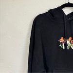 Aritzia TNA Black Floral Embroidered Hoodie Sweatshirt Womens S Boho Casual Photo 9