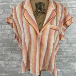 Madewell  Bedtime Pajama Top in Rainbow Stripe Photo 4