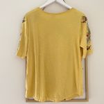 Sundance Floral Embroidered Crochet Lace Short Sleeve Top in Size Medium Yellow Photo 4