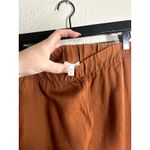 Garnet Hill Garnett Hill Autumn Orange brown Pull on Crop Wide Leg Linen Pant Size Medium Photo 2