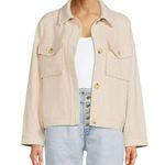 Time & Tru  Women’s Cream Shirt Jacket Photo 0