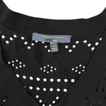 Catherine Malandrino  Black Crochet Mini Dress XS Long Sleeve Knit w/ Nude Slip Photo 5