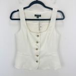 J.Crew  Scoopneck Vest Drapey Crepe Suiting Classic Minimalist Ivory US 00 NWT Photo 2