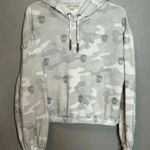 Vintage Havana Women's Burnout Hoodie‎ Camo Skulls Gray White Elastic Size Small Photo 0