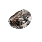 John Hardy Sterling Silver 925 Naga Lava Black Sapphire Dome Ring Cocktail .925 Photo 8
