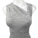 Aritzia  Wilfred Izadora Gray Asymmetric Sleeveless Wrap Bodycon Mini Dress XXS Photo 2