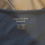 American Eagle  Bodysuit Ribbed Long Sleeve Black Snap Thong  Photo 1