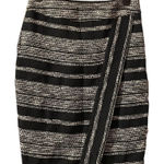 L'Agence L’AGENCE STRIPED TWEED FAUX WRAP SKIRT Photo 0