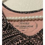 Soma  Size Small Long Sleeve Top Loungewear Soft Cozy Pink Black Tunic Shirt Photo 2