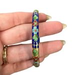 Vintage Beaded Necklaces White Blue Purple Green Blue Bangle Bracelet 4 Pieces Photo 7