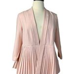 Torrid Women's Blazer Blush Pink Pleated Hem Open Front 3/4 Sleeve Plus Size 1X Photo 0