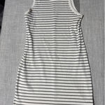 A New Day Striped Sleeveless Tank Dress White Black Ribbed Knit Casual medium Photo 0