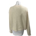 H&M Women's Cream White Wool Rib Knit Button Long Sleeve Cardigan Sweater Sz XL Photo 1