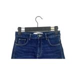 ZARA  Mid Rise Cuffed Stretch Cotton Denim Shorts 5 Pocket 00 Dark Blue #3300 Photo 2
