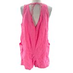 Athleta  Retreat Linen Romper in color Raphanus Pink Sz M Photo 7