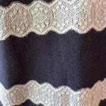 American Eagle  Blue Sweater With White Crocheted Stripes Photo 3
