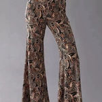 Anthropologie By  Drapey Flare Pants Bell‎ Bottom Mod Tropical Tribal Size 6 Photo 0