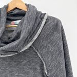 Free People Seaside Funnel Charcoal Grey Cowl Neck Long Sleeve Top Women Medium Photo 3