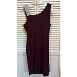 Slny Burgundy Sleeveless Dress Size 16 Rhinestone Straps Lined Ruffle Back Zip Photo 4