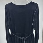 Avon Style Black velvet velour long sleeve gold button Maxi Dress vintage L Size L Photo 3