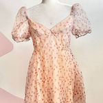 Cider Pink‎ Floral Babydoll Cupcake Dress Coquette Fairycore Kawaii Medium Homecoming Photo 0