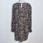 JODIFL Leopard Print Long Sleeve Mini Dress Size Medium Leopard Shift Dress Photo 4