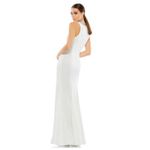 Mac Duggal  Size 6 49093 White Embellished Neck Sleeveless Trumpet Gown NWT FLAW Photo 4