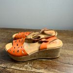 Kork-Ease Korks by  Sandals Orange Leather Platform Wedge Open Toe Buckle‎ Photo 2