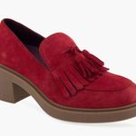 Aerosoles NEW Gibes Fringe Loafer Color: Pomegranate Suede Photo 0