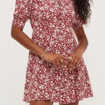 Reformation NWT Laylin Floral Red White Mini Dress Size 0 Flower Girl Boho Photo 0