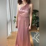 Lulus  On the Guest List Mauve Satin One-Shoulder Maxi Dress, Size Small Photo 7