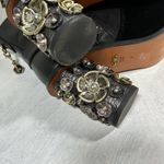 Coach EUC  Moto Bootie Tea Rose Block Heel Black Leather Suede Women's 5 Photo 8