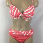 Athena Orange & White Print Bikini 2 Piece Swim Suit 8 Photo 0