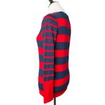 Tommy Hilfiger Knit Top Womens S Red Blue Striped Shimmery Nautical Preppy Photo 3