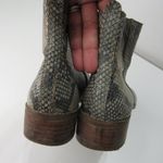 Lucky Brand Ankle Boots Womens 7.5M Snake Skin Print Zip Block Heel boho booties Photo 5