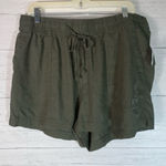 Gap Olive Green stretch drawstring waist pull on lounge shorts Large Photo 0