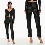 Wilfred Aritzia The Melina Super High Rise Vegan Leather Pants in Black Size 4 Photo 1