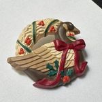 Hallmark Cards Christmas Wreath Goose 1987 Brooch Pin 12 Days Of Christmas Photo 0