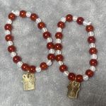 2pack Christmas Bracelets Beaded‎ Stretchable Red White New Handmade Gift Idea Photo 1